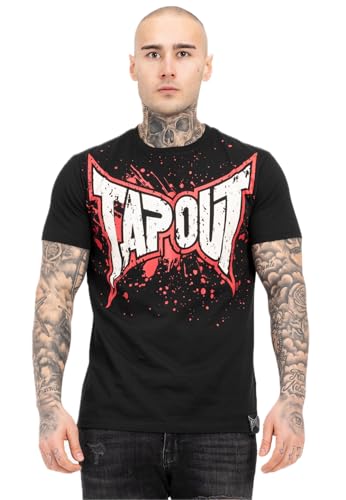 Tapout Herren T-Shirt Normale Passform Splashing Black/Red/Ecru 3XL