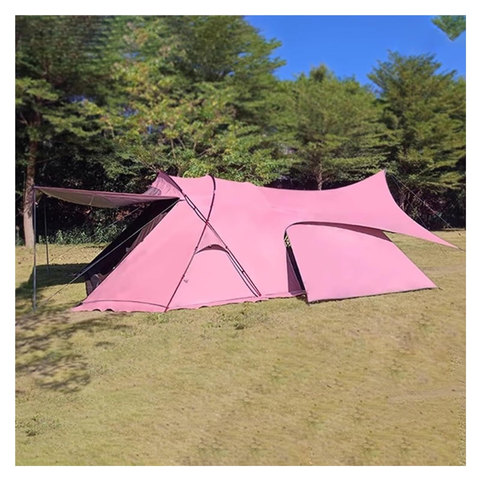 Auto Vorzelt Camping, Campingzelt, Großes Zelt, Außenmarkise, Dachzelt, Verdicktes, Zeltdach Zwei in Einem, for Wandern, Angeln, Rucksackreisen(Pink,M)