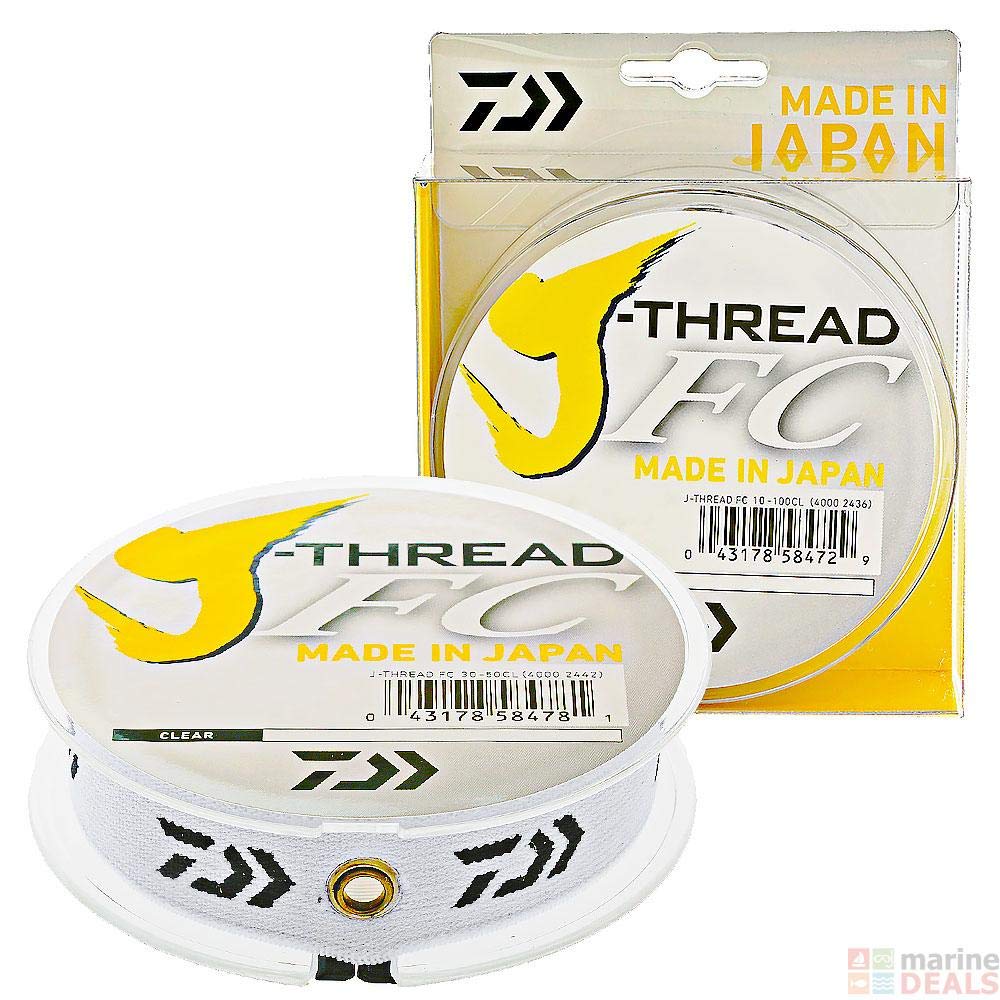 Daiwa Angelschunr J-Thread FC Fluorocarbon 50 m 55 yd 0.455 mm 30 lb Fluorocarbon Meer Spinning Surfcasting Forelle Bolo See