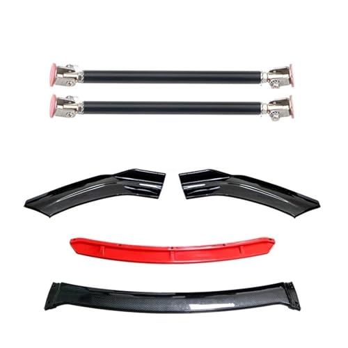 Splitter 4 STÜCKE Universal ABS Kunststoff Kohlefaser Autozubehör Auto Vorderen Stoßfänger Lip Body Kit Spoiler Splitter Diffusor Splitter Frontlippe(20cm Black 6)