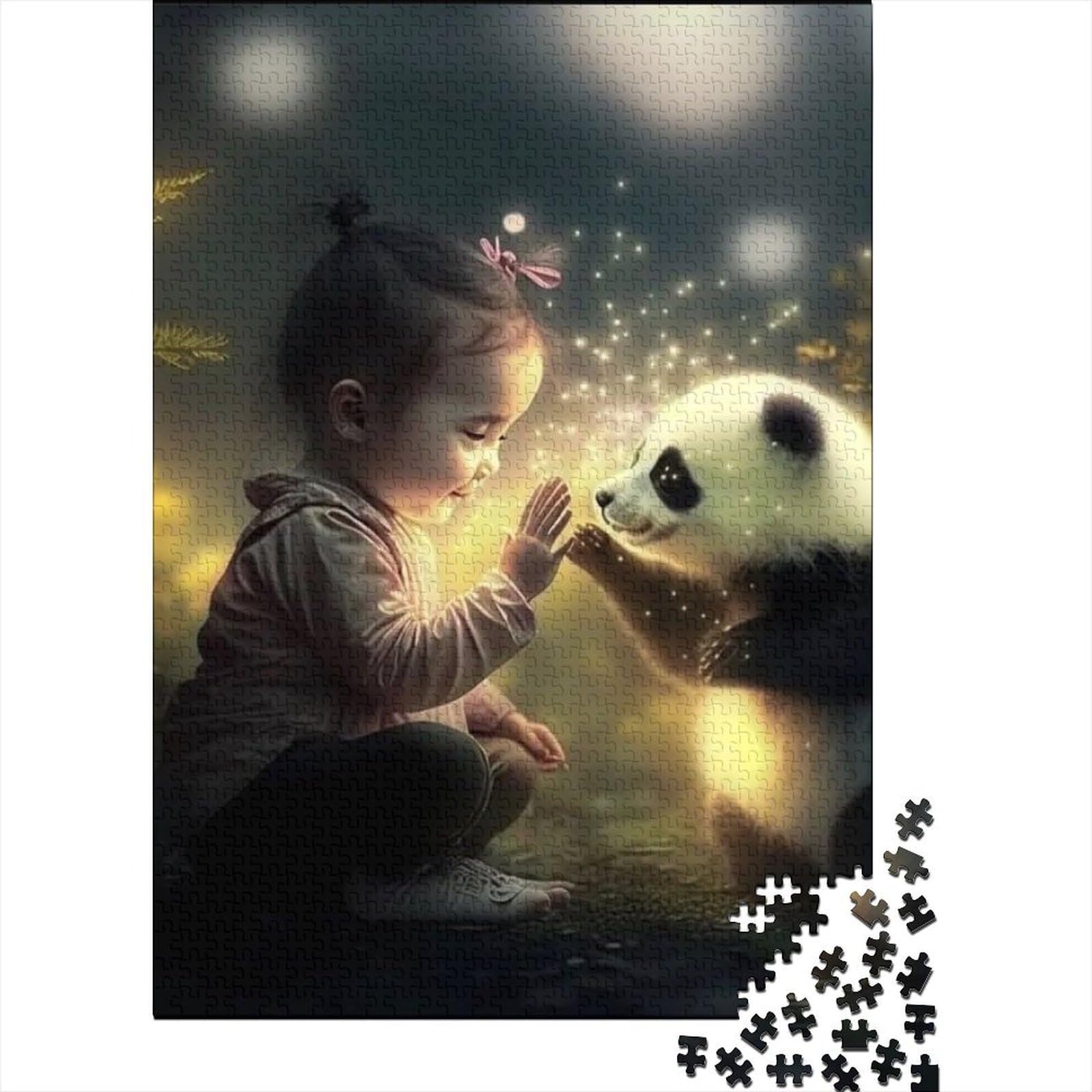 Puzzle für Erwachsene 1000 Teile Baby Panda Puzzle für Erwachsene Holzpuzzle Puzzle für Erwachsene Geschenke Größe: 75x50cm