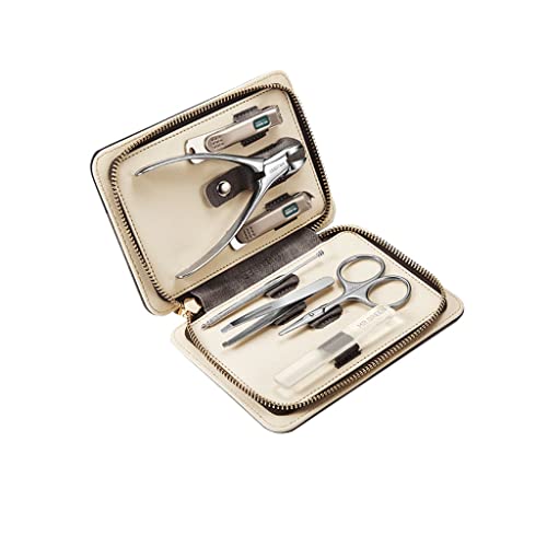 Zehennagelknipser Nagel-Klipper Set tragbarer Nagelsatz Persönliche Pflegepediküre Set Edelstahl-Schönheits-Set mit tragbarer Mode-Tasche (6/7 Stück Set) Nagelknipser-Set ( Color : B-7-piece set )