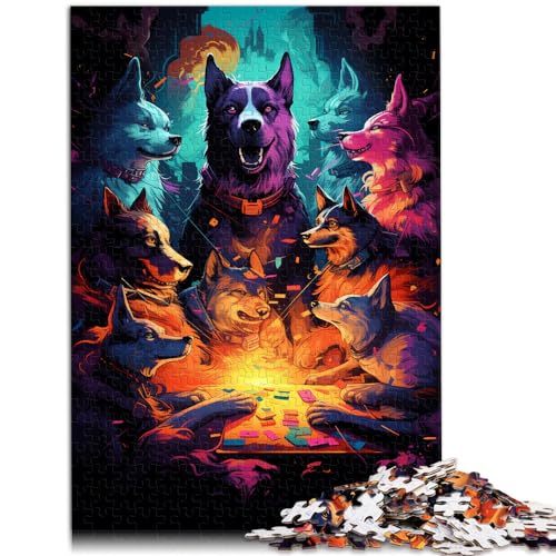 Puzzle Hund Spielkarten Puzzle für Erwachsene 1000 Teile Holzpuzzle Spielzeug Puzzle Lernspiele Stressabbau Puzzle 1000 Teile (50x75cm)