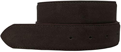 BELTINGER Gürtel aus Veloursleder ohne Schnalle 3,5 cm | Velour-Ledergürtel für Damen Herren 35mm | Wildleder-Gürtel | Dunkelbraun 95cm