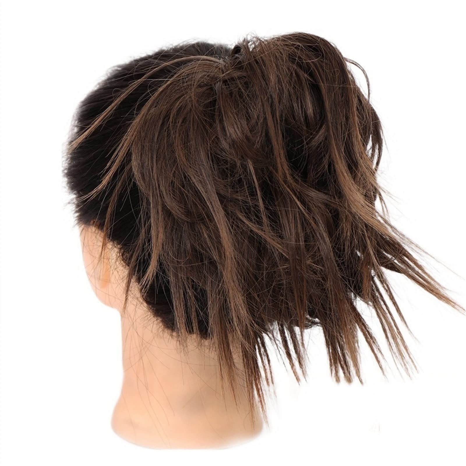 Unordentlicher Haarknoten Dutt mit elastischem Band, synthetischer Chignon, sofortiges Haarteil, unordentliche Dutt-Haarteile, Haarverlängerung for Frauen, zerzauste Hochsteckfrisur, lockiges, gewellt