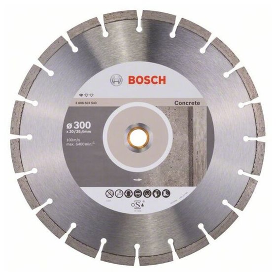 Bosch - Diamanttrennscheibe Standard for Concrete, 300 x 20,00/25,40 x 2,8 x 10mm (2608602543)