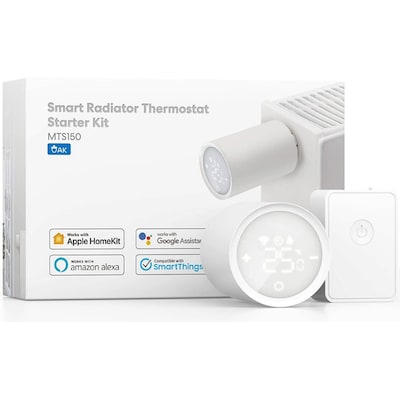 [Upgrade] meross Smart Heizkörperthermostat kompatibel mit HomeKit, WLAN Heizungsthermostat Kompatibel mit Siri, Alexa und Google Assistant, Fernsteuerung, M30*1,5mm, 6 Adapter, 1pcs