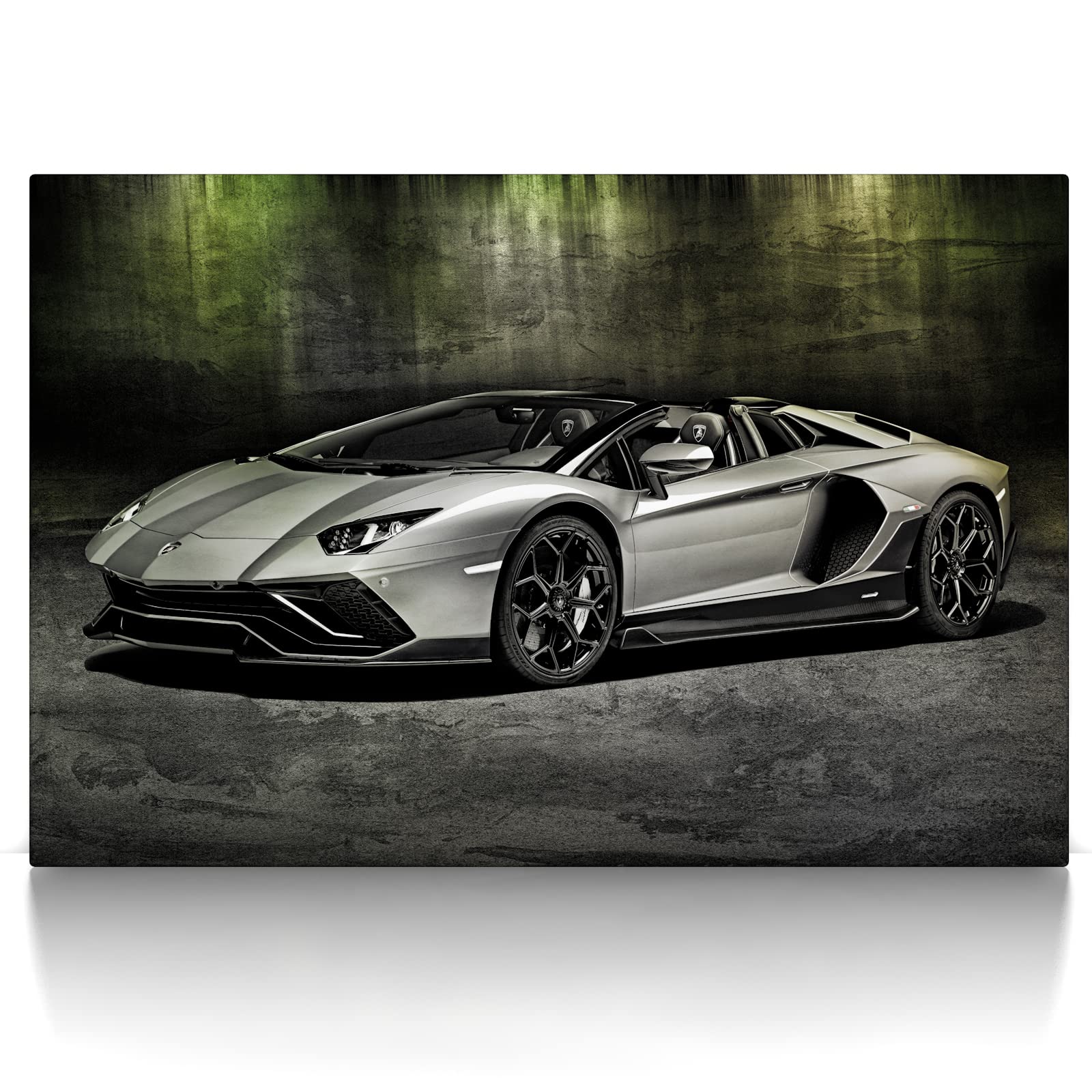 Leinwand Bild - Wandbild Auto Modern Supersportwagen kompatibel mit Lamborghini Aventador (120 x 80 cm, Leinwand auf Keilrahmen)