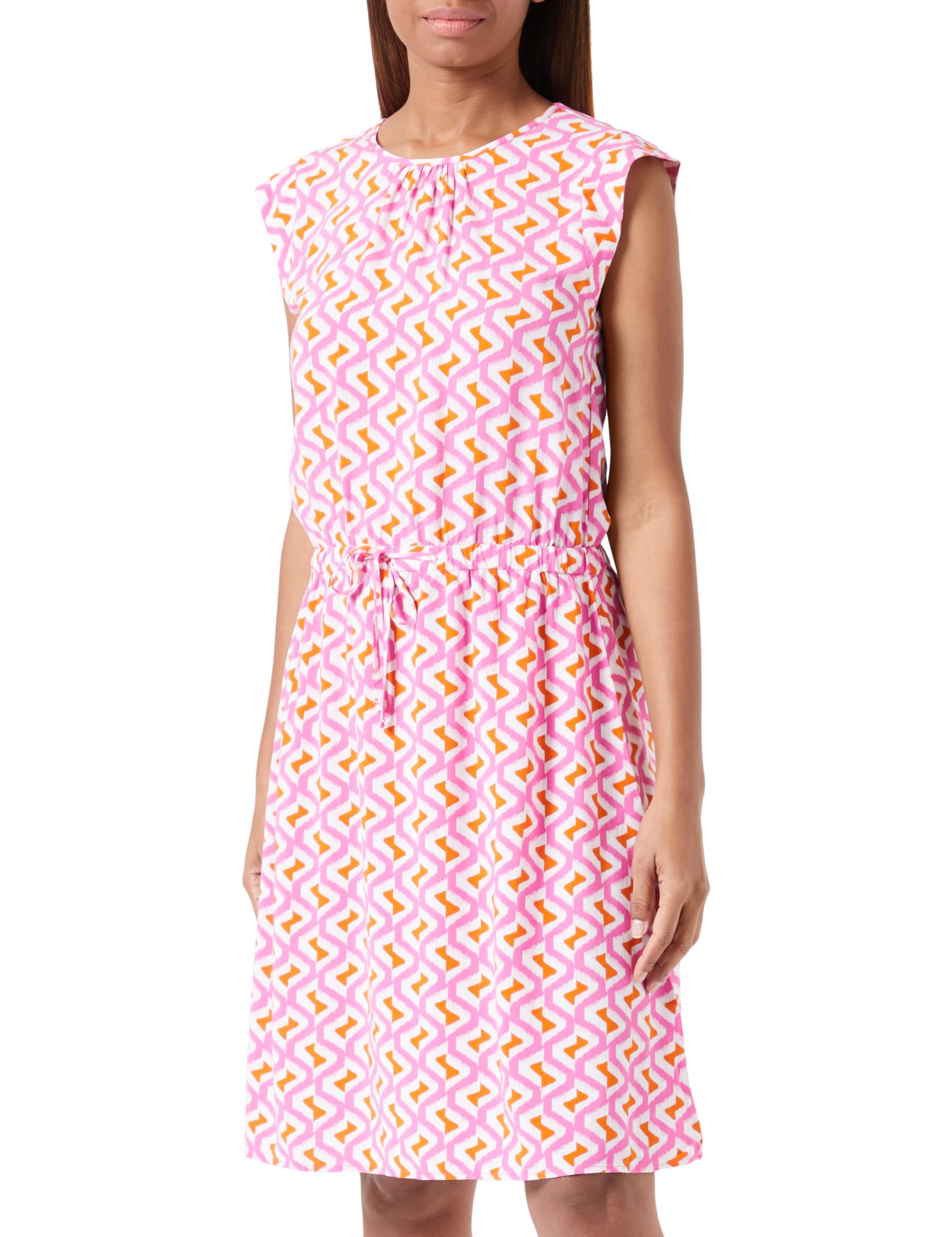 Cartoon Damen Sommerkleid mit Muster Pink/Orange,34