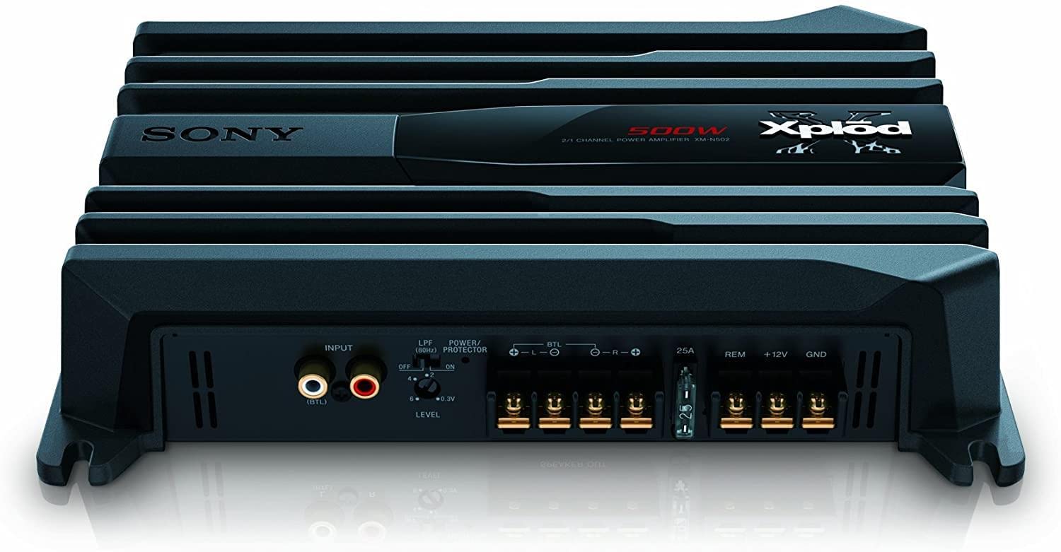 Sony XM-N502 | 2-Kanal-Stereo-Verstärker | Tiefpassfilter, Automatic Thermal Control, 500W | schwarz