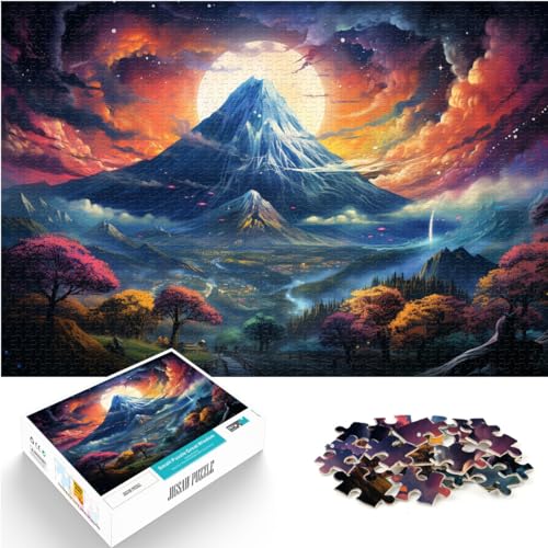 Puzzle, farbenfrohes Mount Fuji-Puzzle, 1000 Teile, für Erwachsene, Holzpuzzle, jedes Teil ist einzigartig – anspruchsvolles, unterhaltsames Familienspiel, 1000 Teile (50 x 75 cm)