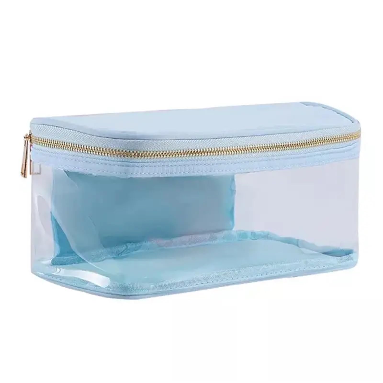 Transparenter Kulturbeutel 8 Farben Modische Damen-Make-up-Tasche aus PVC, wasserdicht, Nylon, Kulturbeutel, Reisetasche, transparente Kosmetiktasche, klassische transparente Tasche mit offener Oberse