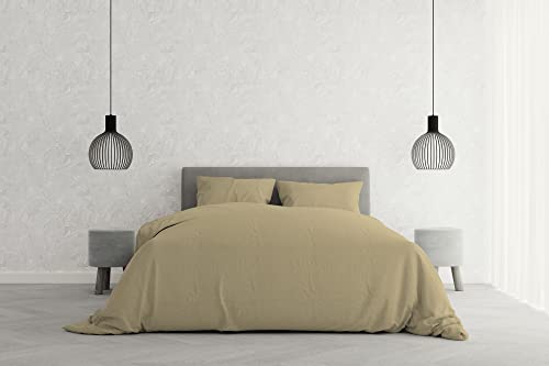Italian Bed Linen Elegant Bettbezug, Creme, Doppelte