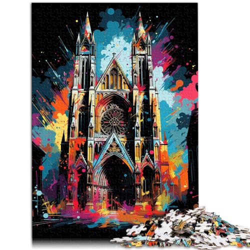 Puzzle, bunte Psychedelie im York Minster, 1000-teiliges Puzzle für Erwachsene, Holzpuzzle zum Stressabbau, Urlaub zu Hause, Zeit totschlagen, 1000 Teile (50 x 75 cm)