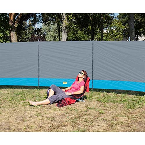 Reimo Tent Technology Windschutz Sichtschutz mit 3 Elementen 500x140 cm anthrazit Polyester für Strand, Camping, Anthrazit, Lime