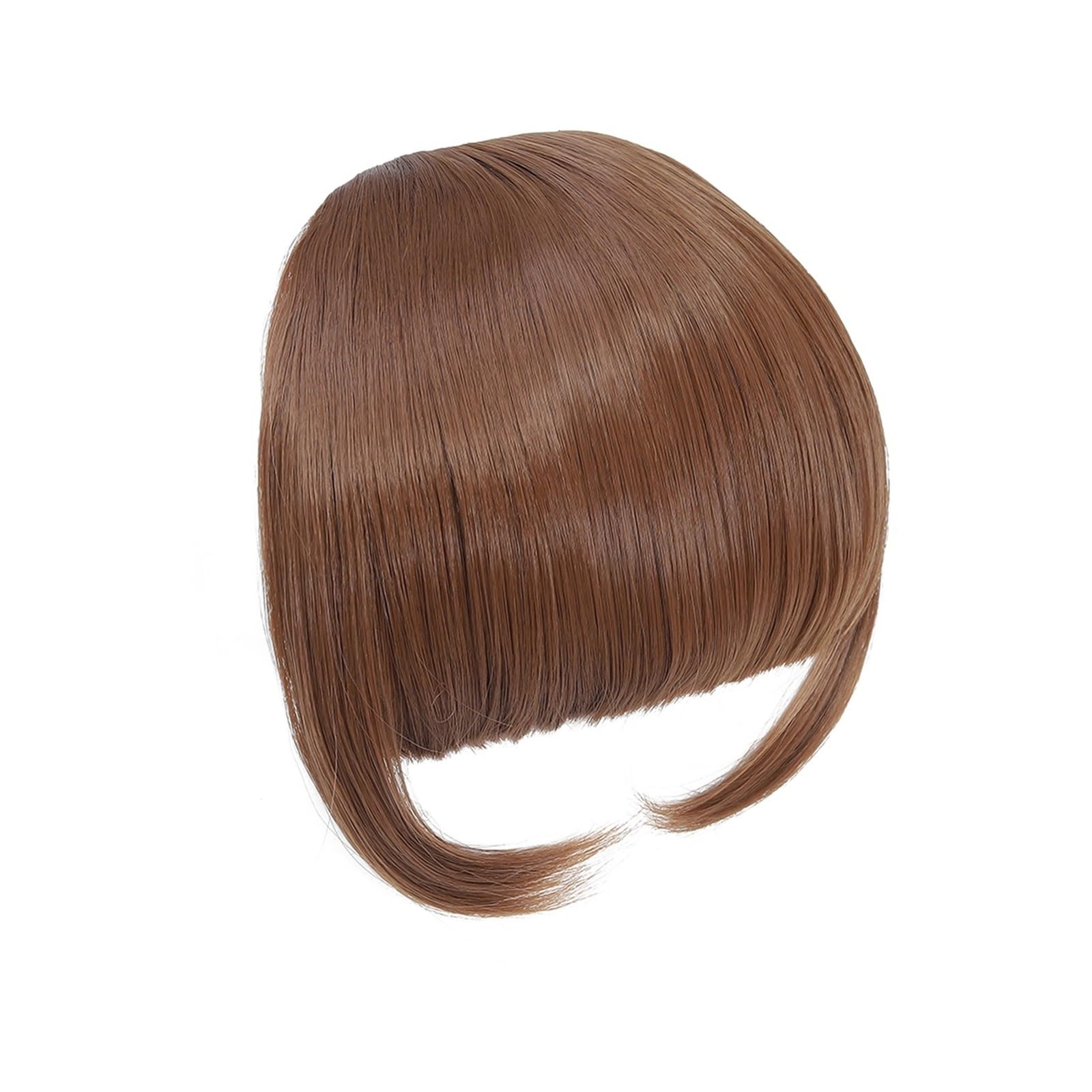 Pony Extension für Damen Pony-Haarverlängerung, Clip-in-Pony, hochwertiger synthetischer, flacher Pony mit Bügeln, 15,2 cm, vorderer Gesichts-Pony for Frauen und Mädchen, täglich Fringe Bangs(12)