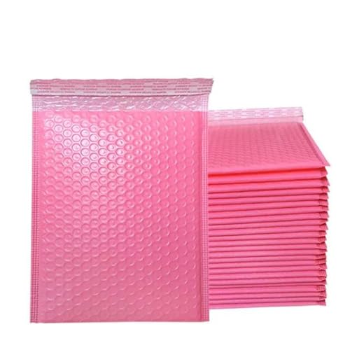 50 Stück Versandtaschen für Kleinunternehmen, schwarz, zum Verpacken von Lieferpaketen, Verpackungstaschen – Pink, 13 x 18 cm