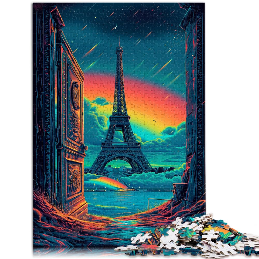 Puzzle Frankreich Eiffelturm für Erwachsene 1000 Teile Puzzle Geschenke Holzpuzzle Spielzeug Puzzles Lernspiele Stressabbau Puzzles 1000 Teile (50x75cm)