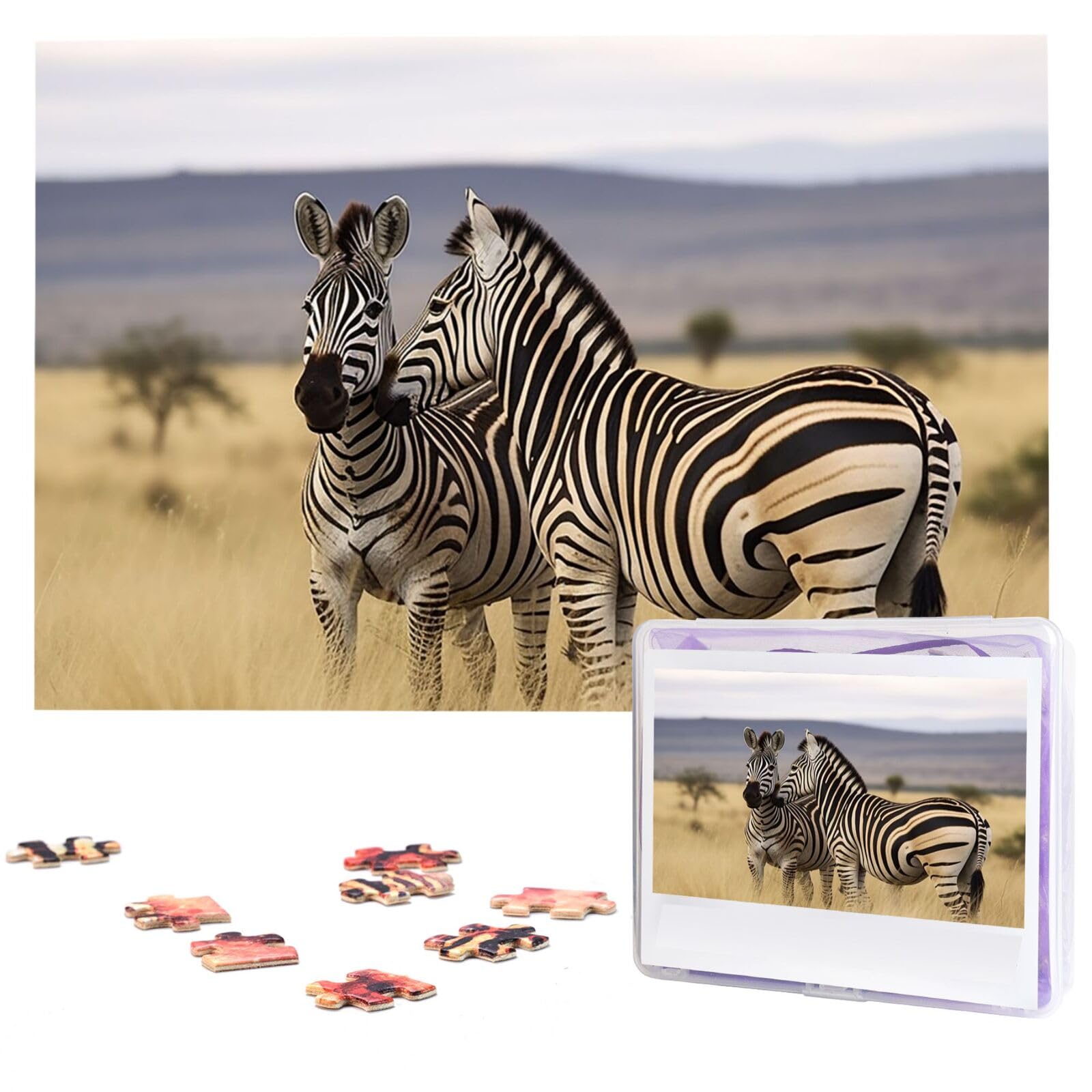 Jigsaw Puzzles 1000 Teile Für Erwachsene Zebras auf Südafrika Jigsaw Puzzle Coole Tier Weihnachten Puzzle Geschenk Puzzle Für Familie Größe 75 X 50 cm