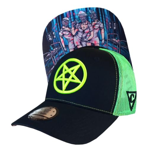 Capiche [99+ VARIATIONEN] Snapback Cap - Kappe - Baseball - Mütze - Kunst - Unisex - Schirm - Männer - Herren - Damen - [Cursed] - Cursed Nurse Trucker - Schwarz - Krankenhaus