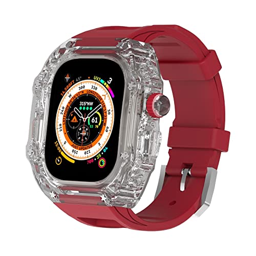 TONECY Armband für Apple Watch Ultra 49 mm, Serie 8, 7, 6, 5, 4 SE, Band, Armband, MOD-Kit, robuste Schutzhülle (Farbe: K, Größe: 44/45 mm)