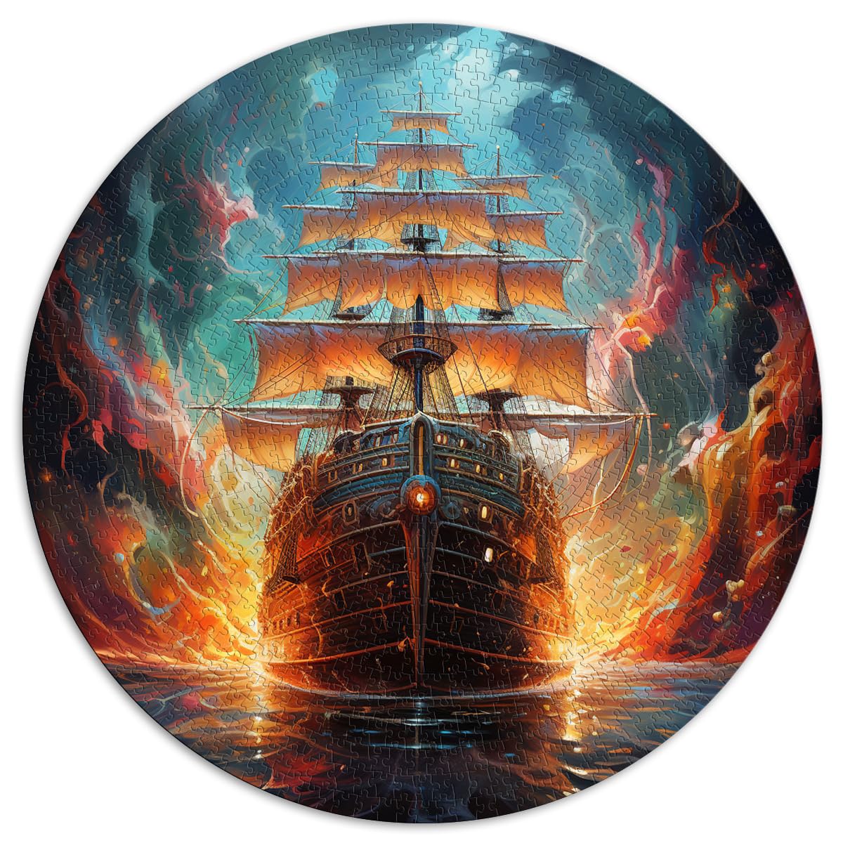 Puzzles Geschenke Spielzeug Piratenboot bunte 1000-teilige Puzzles für Erwachsene 67,5 x 67,5 cm Spielspielzeug ganze Familie und dieses