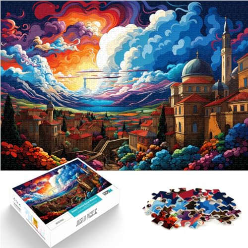 Puzzle, psychedelische Farbkunst, Puzzle 1000 Teile für Erwachsene, Holzpuzzle, ganze Familie, 1000 Teile (50 x 75 cm)