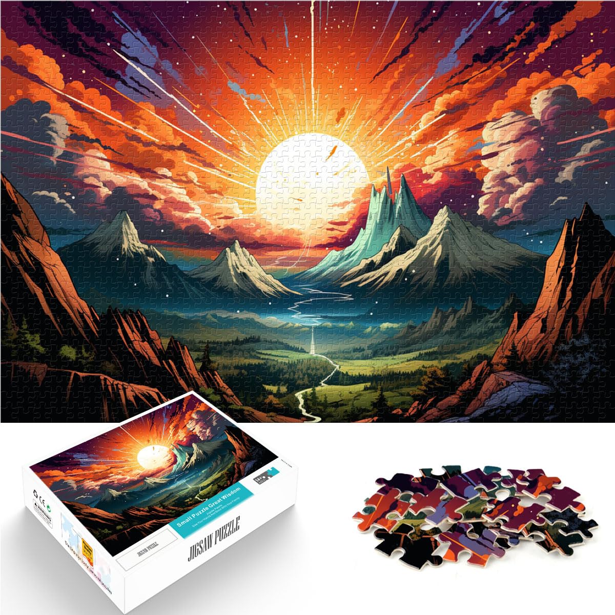 Puzzles Geschenke Spielzeug Malerei Landschaft Puzzles für Erwachsene 1000 Puzzles Holzpuzzle mit vollständig ineinander greifenden und zufällig geformten Teilen 1000 Teile (50x75cm)