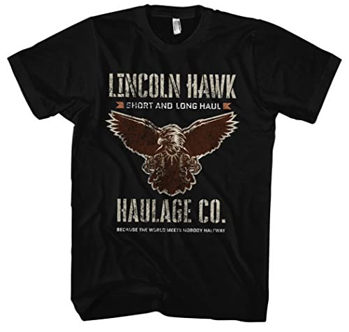 Lincoln Hawk Herren T-Shirt | Over The Top Tshirt Stallone - SLY - 80s Shirt | Schwarz (3XL)