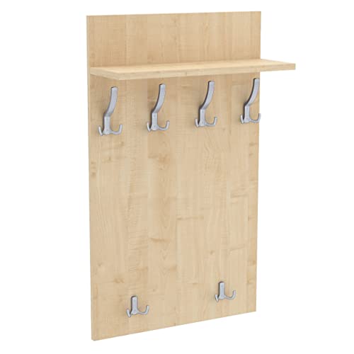 120x60 | MAXI Garderobenpaneel Wandgarderobe Garderobe Wandpaneel Kleiderstange ALUMINIUM | AHORN