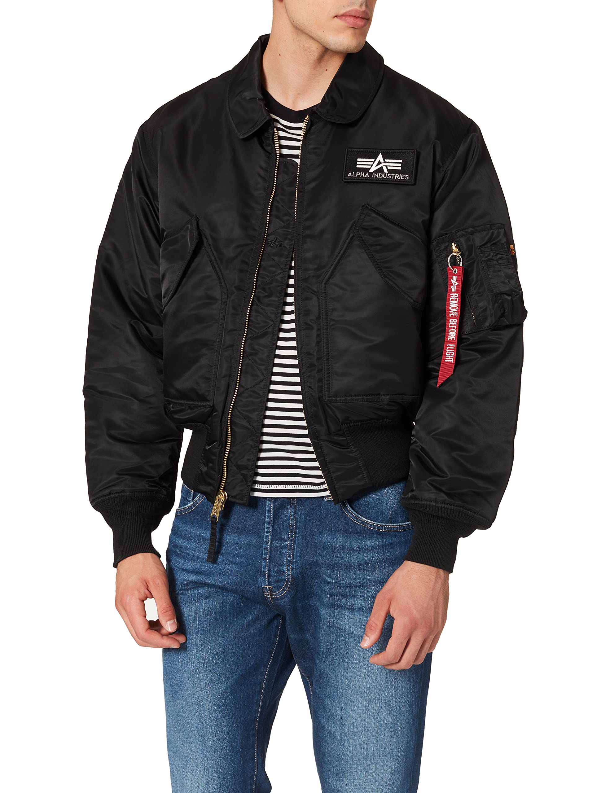 Alpha Industries Herren CWU 45 Bomberjacke Jacke, Schwarz (Black 03), Medium