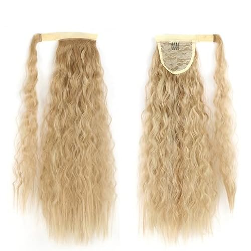 Pferdeschwanz Haarteil Extensions, natürliches Haarteil, Kopfbedeckung, Haar, synthetischer langer Mais-Pferdeschwanz, Wickel-Pferdeschwanz, Clip-in-Haar Pferdeschwanz Haarverlängerung(25,22inches)