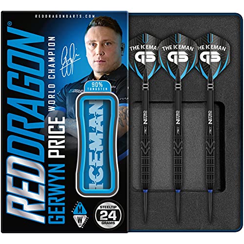 RED DRAGON Gerwyn Price Back to Black 24g - Tungsten Darts Set mit Flights und Schäfte