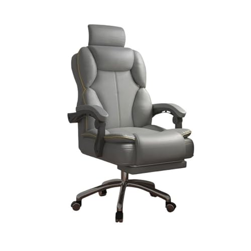 Zhaoj24-05 Bürostuhl Ergonomischer Home Comfort Gaming-Stuhl mit hoher Rückenlehne, sitzender Hebe-Sessel, Schlafzimmer-Drehstuhl, Sofa-Sitz, Bürostuhl Schreibtischstuhl(Grigio)