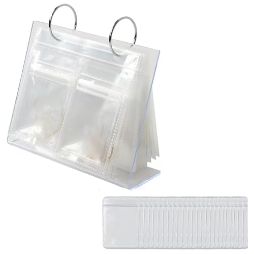 Aurgiarme Tisch-Schmuck-Organizer mit oxidationsbeständigen Schichten, transparente Aufbewahrungstasche, für Halsketten, Ohrringe, Ringe