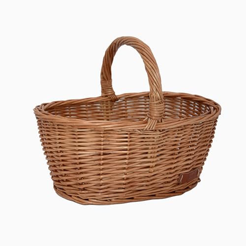 UNUS Weidenkorb Picknickkorb Einkaufskorb Henkelkorb 36x16x26cm(LxHxB) braun