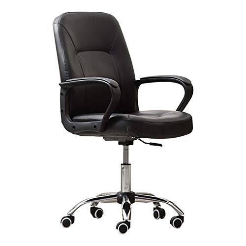 QYZUJIKL Drehbarer Schreibtischstuhl, ergonomischer Gaming-Drehstuhl, Chefsessel mit stummen Rollen, Schreibtischstuhl mit hoher Rückenlehne für das Home-Office, schwarz für Home-Office-Stuhl