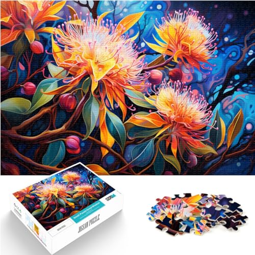 Puzzle-Geschenk, bunte Fantasieblumen, Puzzle 1000 Teile, Holzpuzzle, Spaß für Aktivitäten zu Hause, Geburtstagsgeschenk, Reisegeschenke, 1000 Teile (50 x 75 cm)