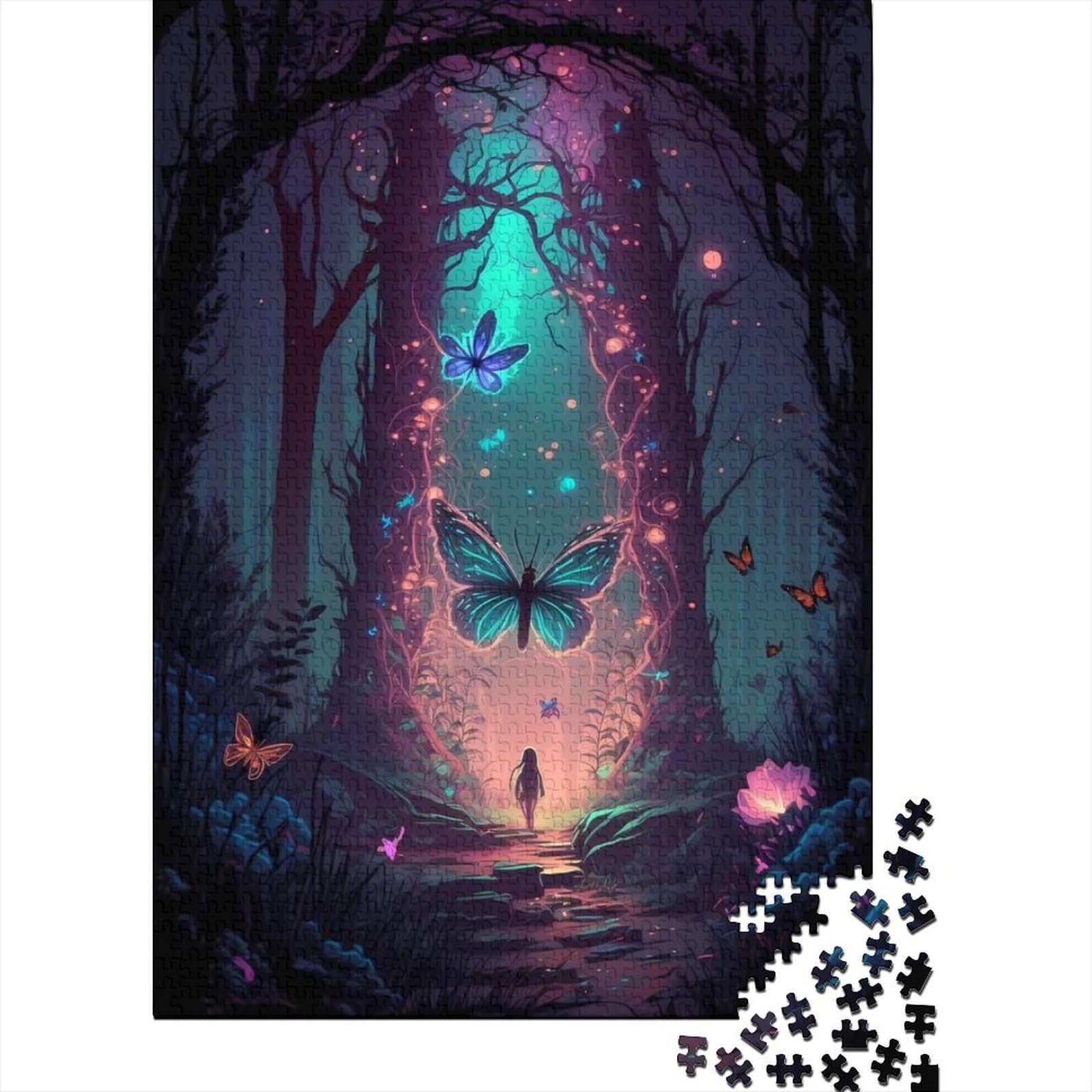 Schmetterling Mystische Holzpuzzles für Erwachsene und Teenager, 500 Teile Puzzle-Geschenke, Holzpuzzles für Erwachsene und Teenager (Größe 20,47 x 14,96 Zoll)