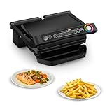 Tefal OptiGrill+ Snacking und Baking GC7148 Kontaktgrill | 2.000 W| automatische Anzeige des Garzustands | 6 voreingestellte Programme | inkl. Snacking-Aufsatz für Pizze, Lasagne | schwarz