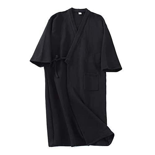 Fancy Pumpkin Japanische Herren Robe Cotton Kimono Pyjamas Nachthemd [Hellblau, Gr??e XL]