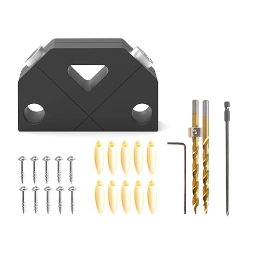 Taschenlochschraube Jig Positionierer 45° Locator Holzbearbeitungswerkzeug Bohren Dübel Bohrführung Joiner Set