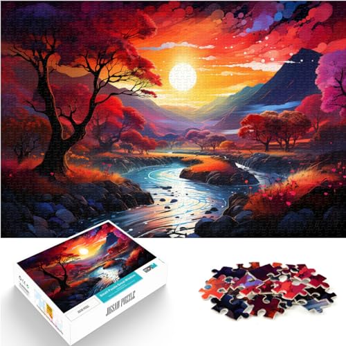 Puzzlespiel „Japanische bunte Flüsse“, 1000 extragroße Teile, Holzpuzzle, anspruchsvoll, aber unterhaltsam und humorvoll, 1000 Teile (50 x 75 cm)