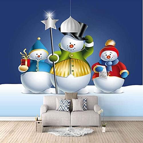 Weihnachten Schneemann Cartoon 3D Tapeten Wanddekoration Fototapete Sofas Wohnzimmer Wandbild Schlafzimmer-250cm×170cm