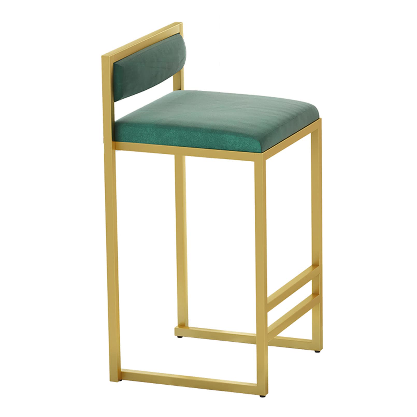 TBSZCM Barhocker 1 Stück – Hocker in Thekenhöhe – Küchenhocker aus Samt – Grüne Sitzfläche – Goldfarbene Metallbasis, Sitzhöhe 75 cm, Maximale Tragfähigkeit 150 kg Run forward