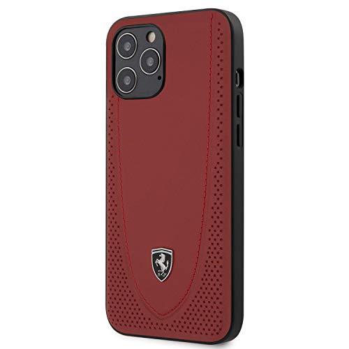 Ferrari FEOGOHCP12LRE Off Track Perforated Hülle für iPhone 12 Pro Max 6,7" rot