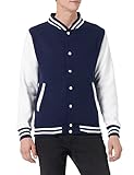 Just Hoods - Unisex College Jacke 'Varsity Jacket' Gr. - 3XL - Oxford Navy/White