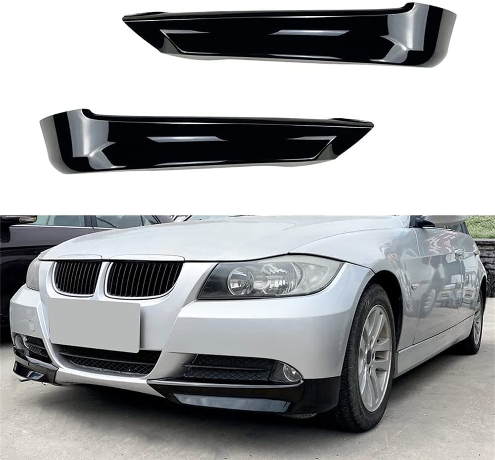 Auto Frontspoiler Lippe für BMW 3 Series E90 E91 Pre-Facelift 320i 330i 2005-2008, FrontstoßStange Splitter Antikollisions Diffusor Front Flaps Lippen Kinn Schutz Zubehör,Glossy+Black