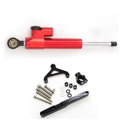 Dämpfer Lenkungsstabilisator Motorrad-Aluminium-Lenkungsdämpfer-Stabilisierungshalterungs-Montagesatz Für CB1000R Für CB 1000R 2008-2016 CNC-Halterung(Red)