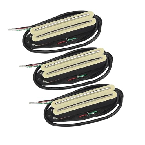 3PCS SSS Pickup Set Single Coil Größe Gitarre Schiene Humbucker Pickup Heißer Dual Schienen Keramik Für Elektrische Gitarre e gitarren tonabnehmer (Color : Cream Set)